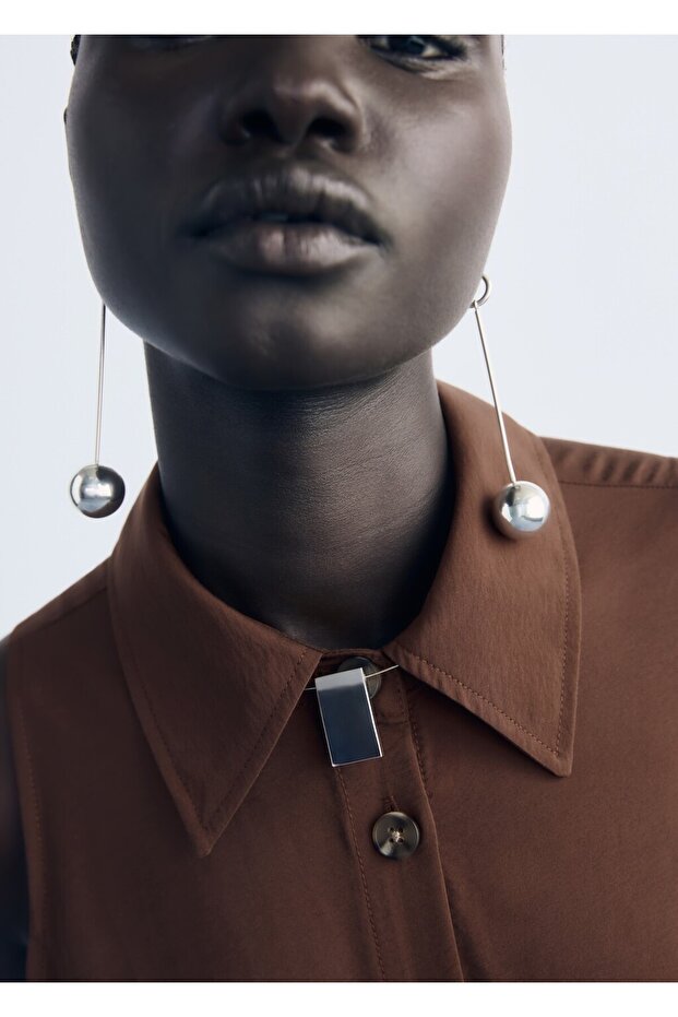 Kemerli gömlek elbise - 6