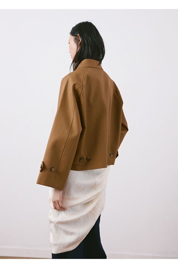 Kısa oversize trençkot - 4