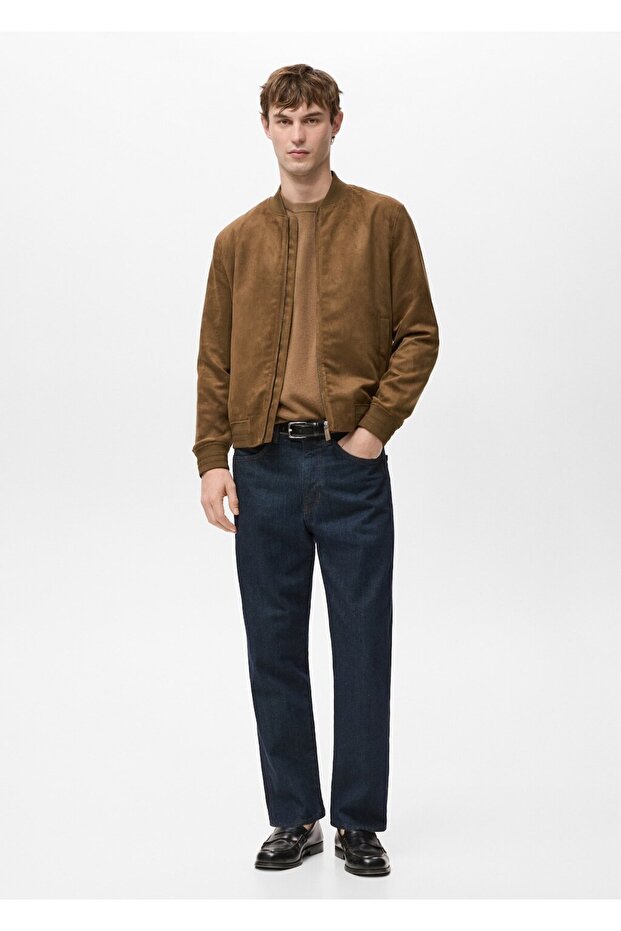 Süet görünümlü bomber ceket - 2