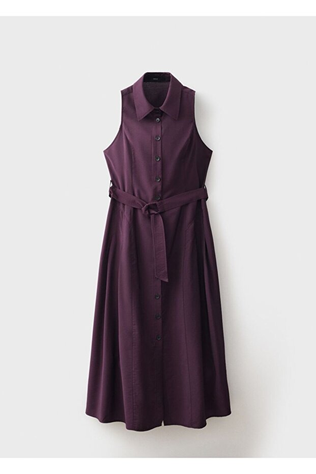 Kemerli gömlek elbise - 3