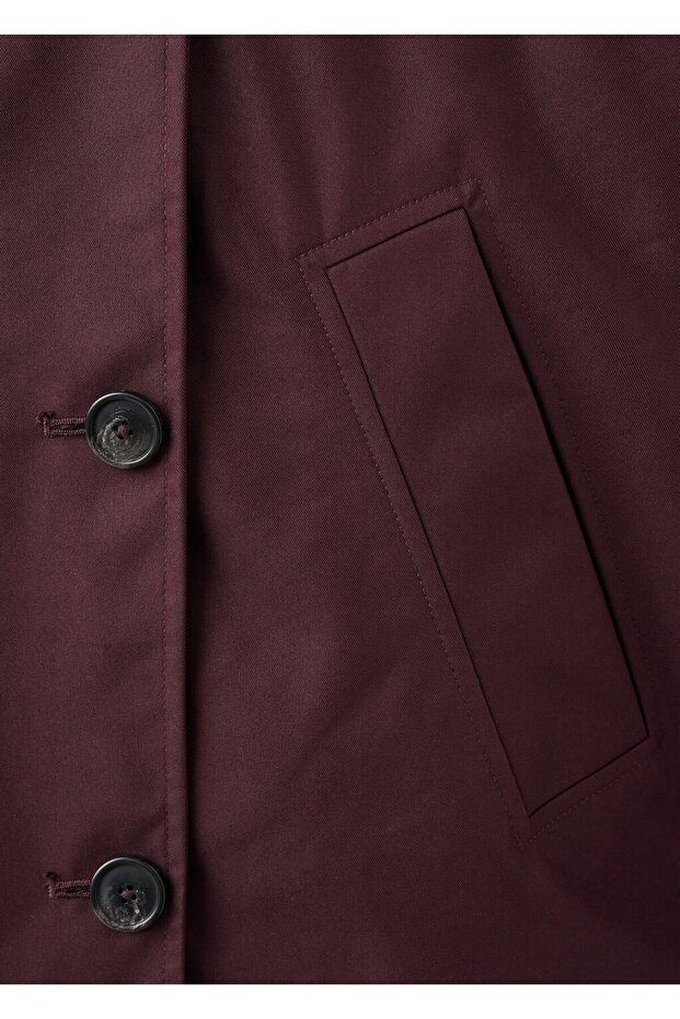 Kapüşonlu kruvaze trençkot - 5