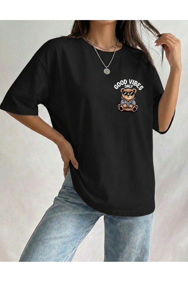 Women's Ayicik Good Vibes Only Crew Neck T-Shirt