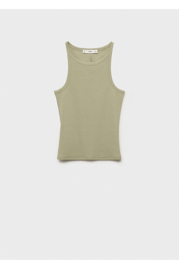 Lastik örgü pamuklu bluz - 3