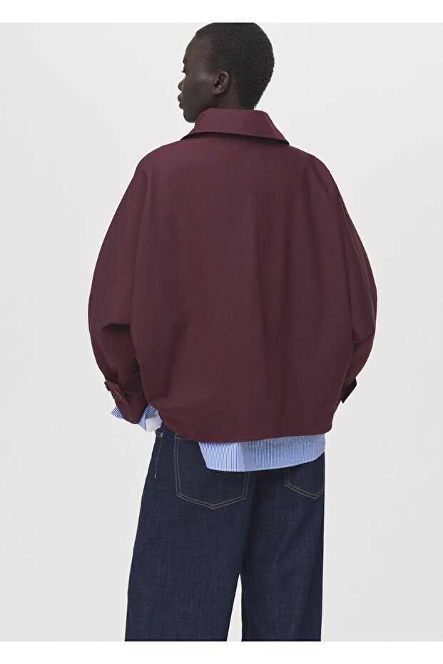 Kapüşonlu kruvaze trençkot - 4