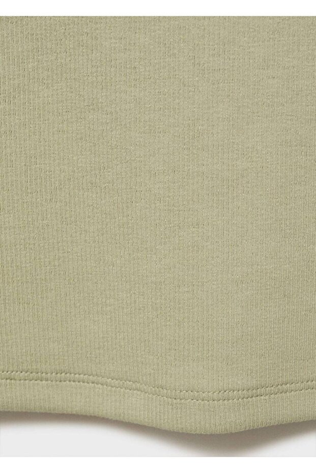 Lastik örgü pamuklu bluz - 5