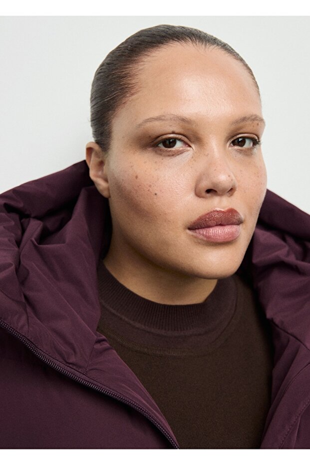 Kapüşonlu kapitone anorak - 8