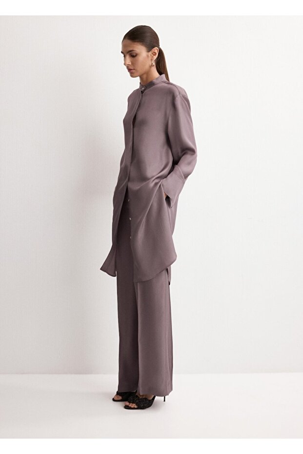 Uzun gömlek, bant yaka - 2