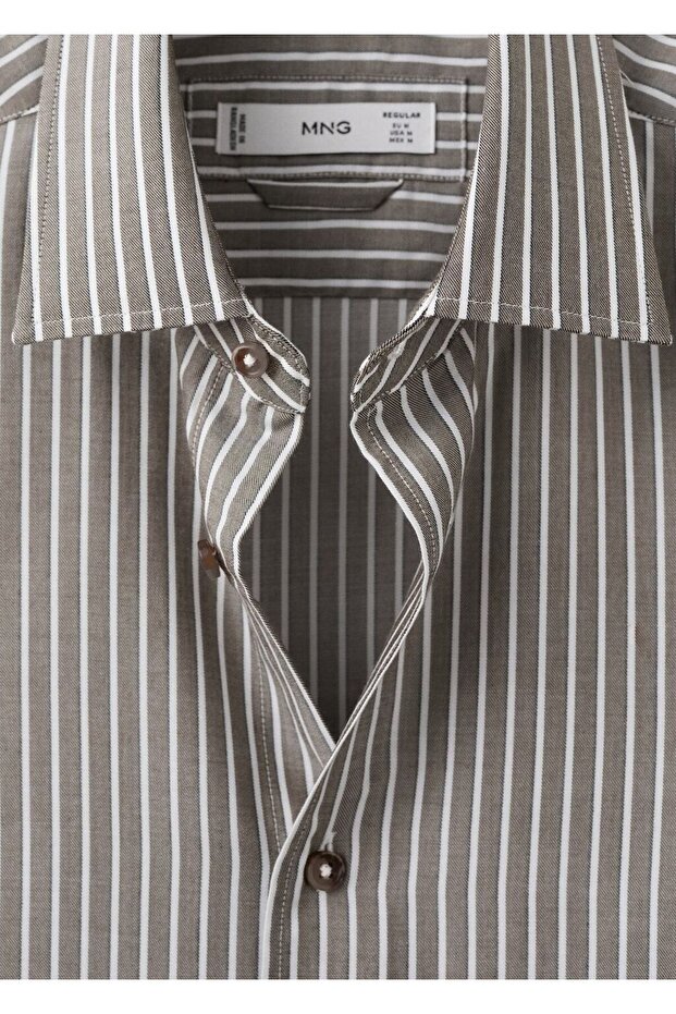 %100 lyocell çizgili regular fit gömlek - 6