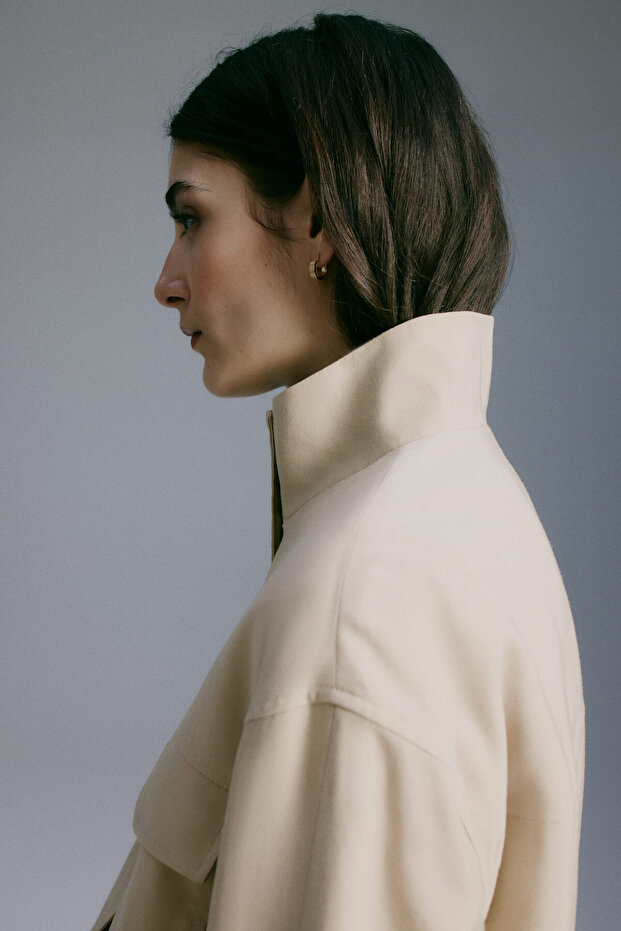 Boru Yakalı Ceket - 5