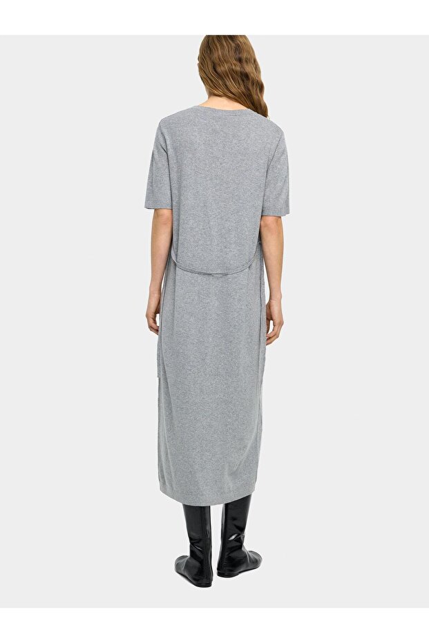 Askılı Midi Örme Elbise - 3