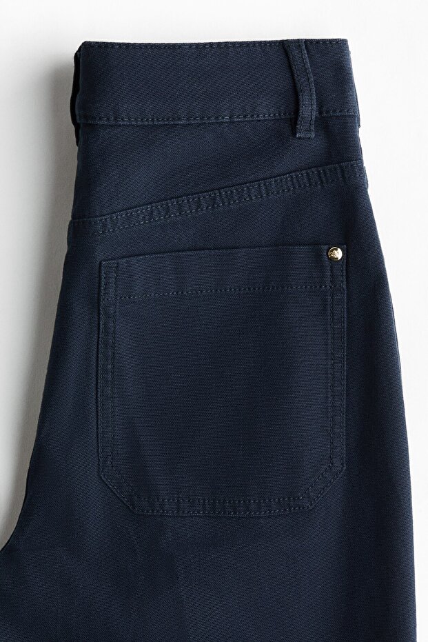 İspanyol Paça Kanvas Pantolon - 7