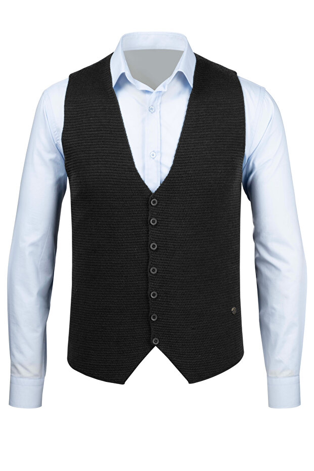 Men's Buttoned Sports / Classic Knitwear Knitted Sleeveless Vest - 4430Ls