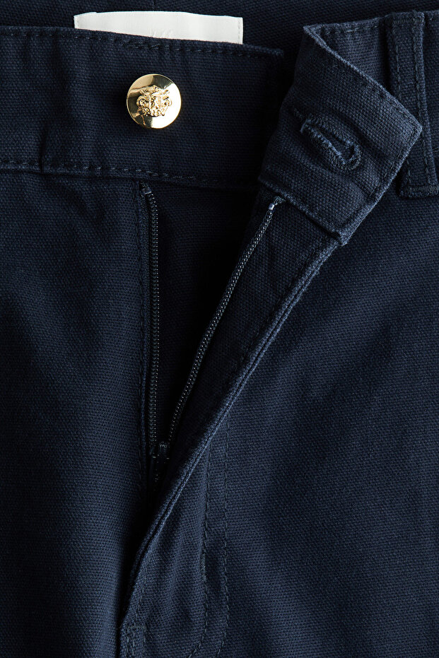 İspanyol Paça Kanvas Pantolon - 6