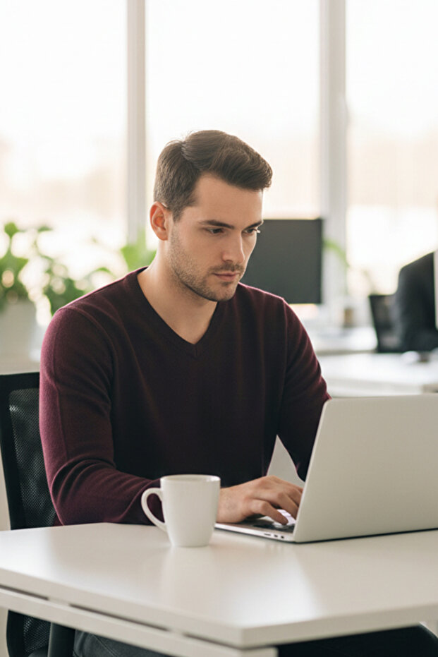 Erkek V Yaka Triko Kazak - 3