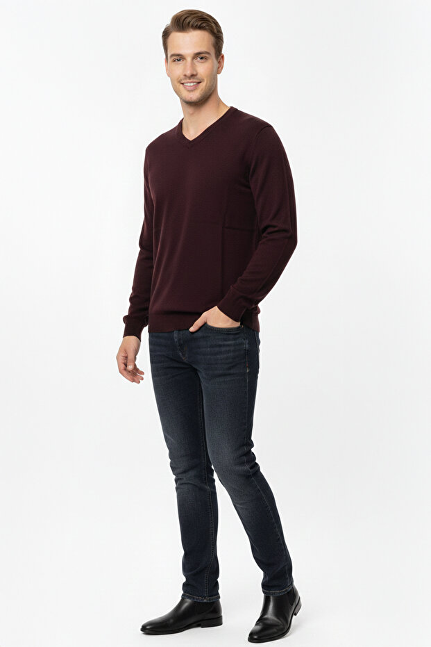 Erkek V Yaka Triko Kazak - 2