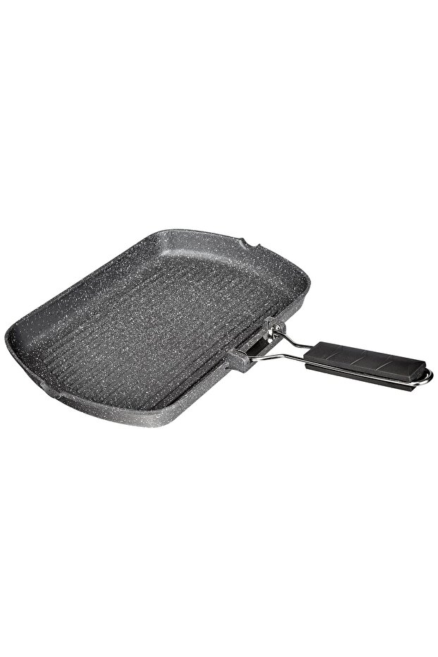Mythos Marble Non-Stick Rectangular Grill Pan 34x24cm - Premium Griddle for Healthy Grilling