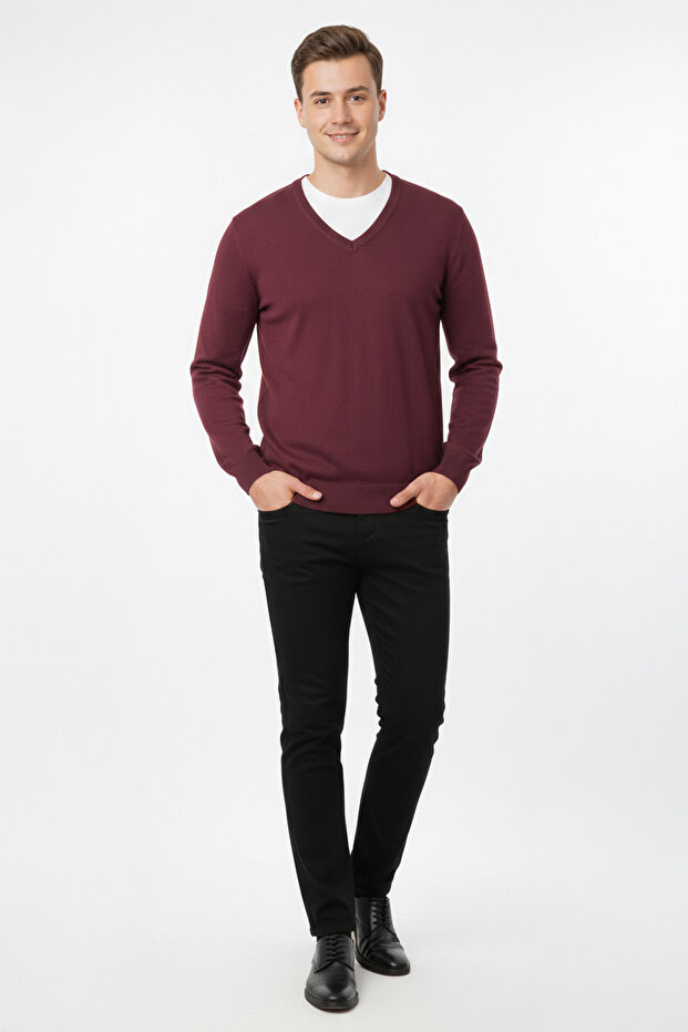 Erkek V Yaka Triko Kazak - 2