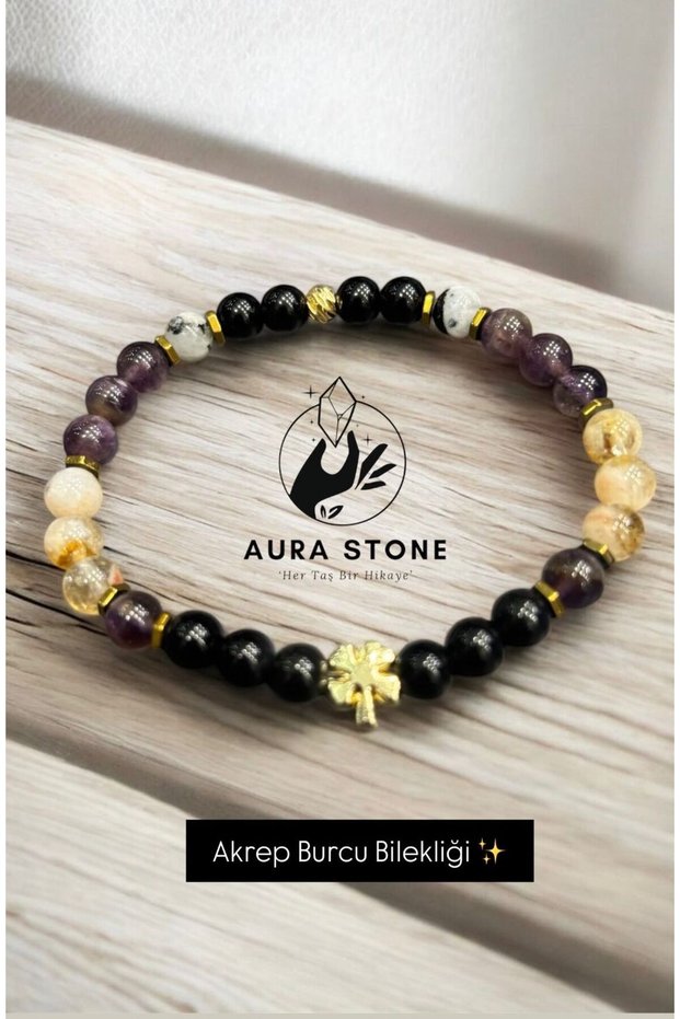 Aurastone Special Design Natural Stone Scorpio Zodiac Bracelet