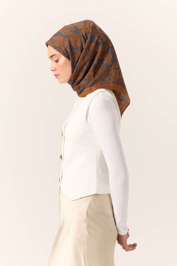 Women's Tan Anthracite Viscose Velora Scarf 161002-16