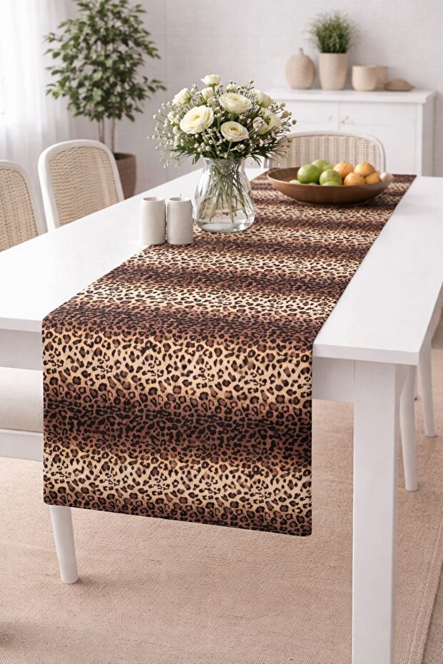 Babyface Fabric Patterned Digital Print Table Runner 40X140 cm Lined