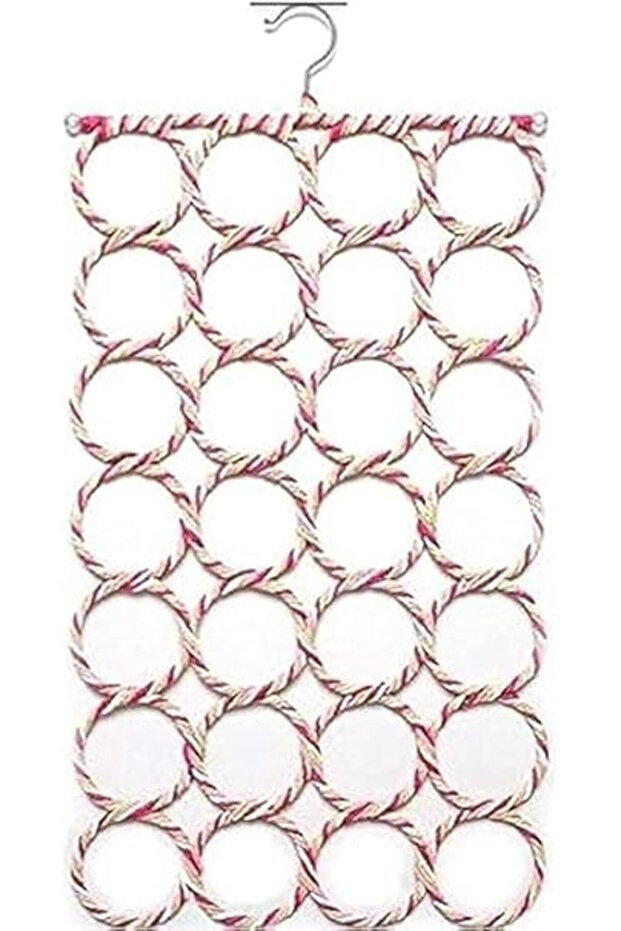 30 Hole Ring Rope Scarf Wraps Shawl Storage Holder Hook Hanger Decor Room