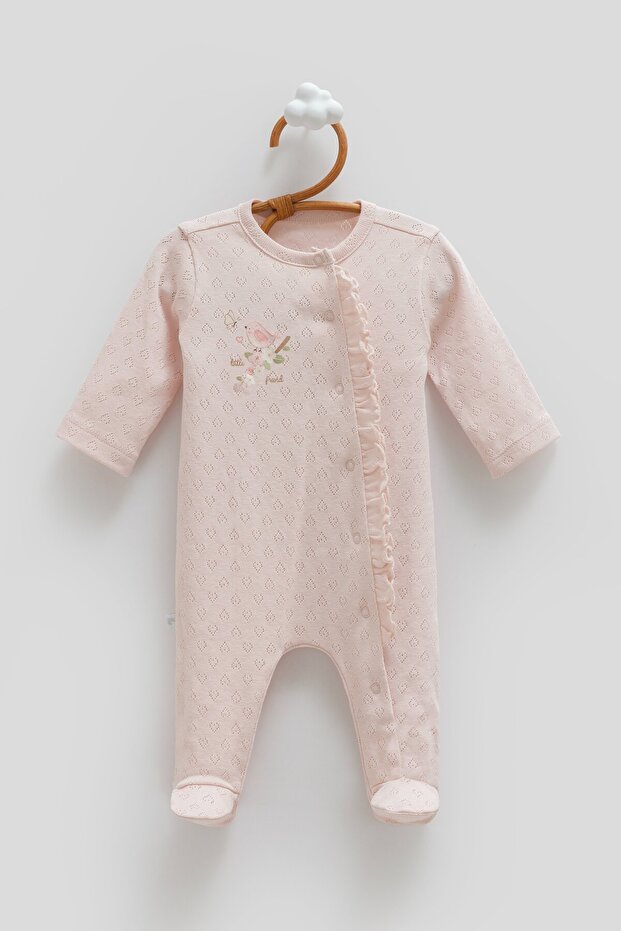 All Time Girl Jacquard Jumpsuit for 0-6 Months - Pink
