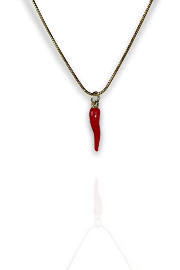 Hot Pepper Necklace, Non-Tarnish Steel, Shipped in Gift Box, 45 cm