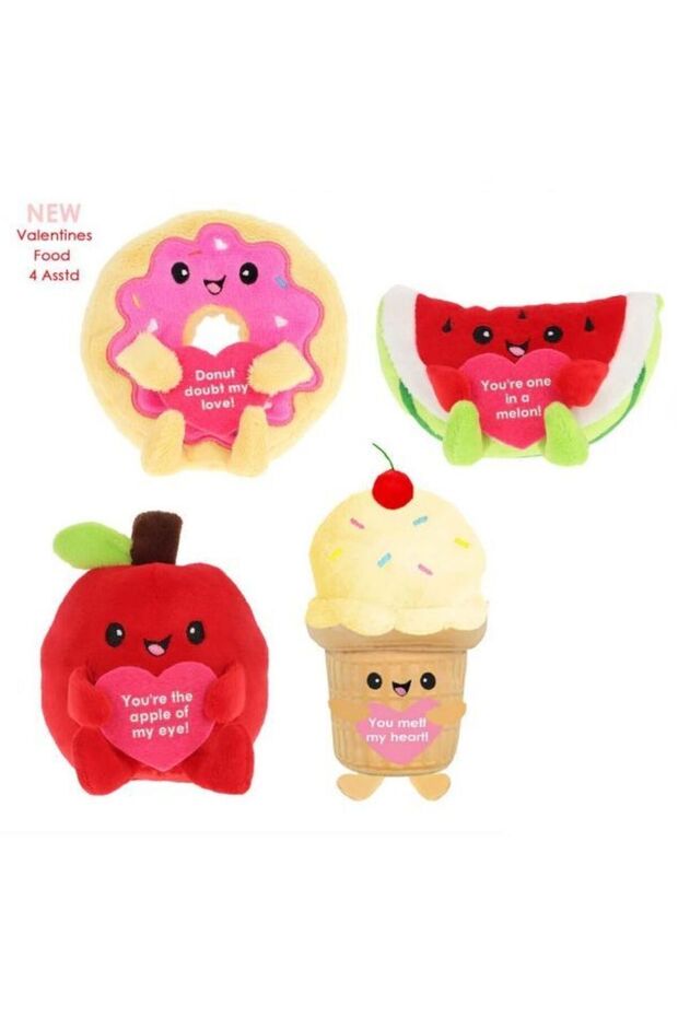 12cm Valentine Food Plush 4 Assorted Styles – Cute Dessert-Themed Collectibles, Random - 1 Piece