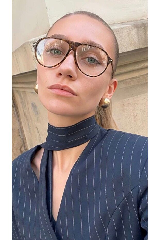 Leopard Patterned Clara Drop Sunglasses - 1