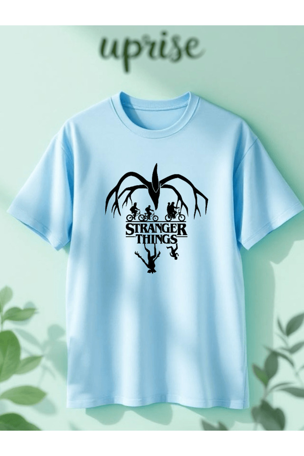 تي شيرت من القطن مطبوع عليه Mind Flayer Stranger Things قصة فضفاضة