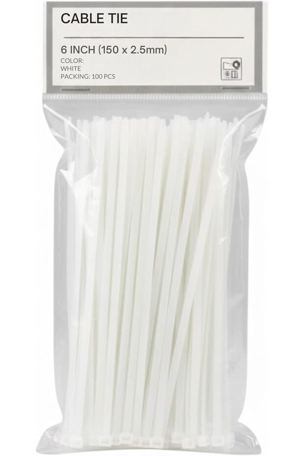 أربطة كابلات ذاتية القفل، 100 قطعة - 1