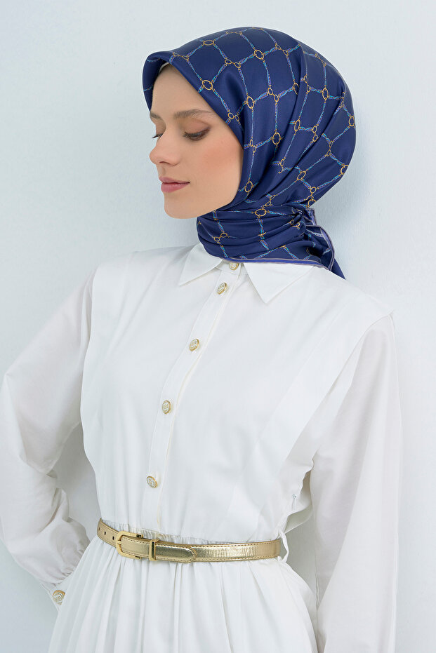 Pure Silk Sura Scarf-2026 Spring-Summer- 953800D Cobalt Blue-34