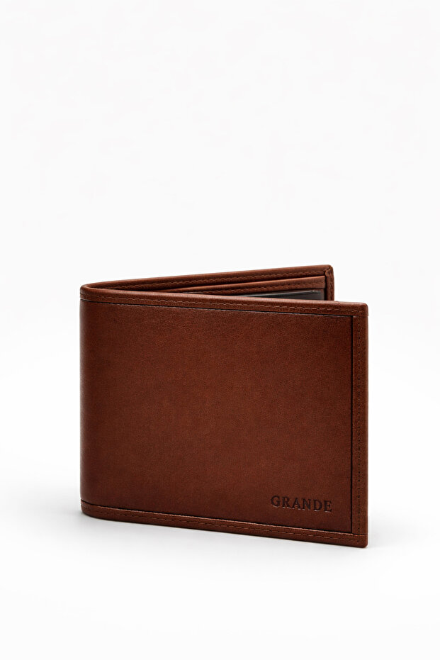 Genuine Leather Men's Wallet Brown 1711