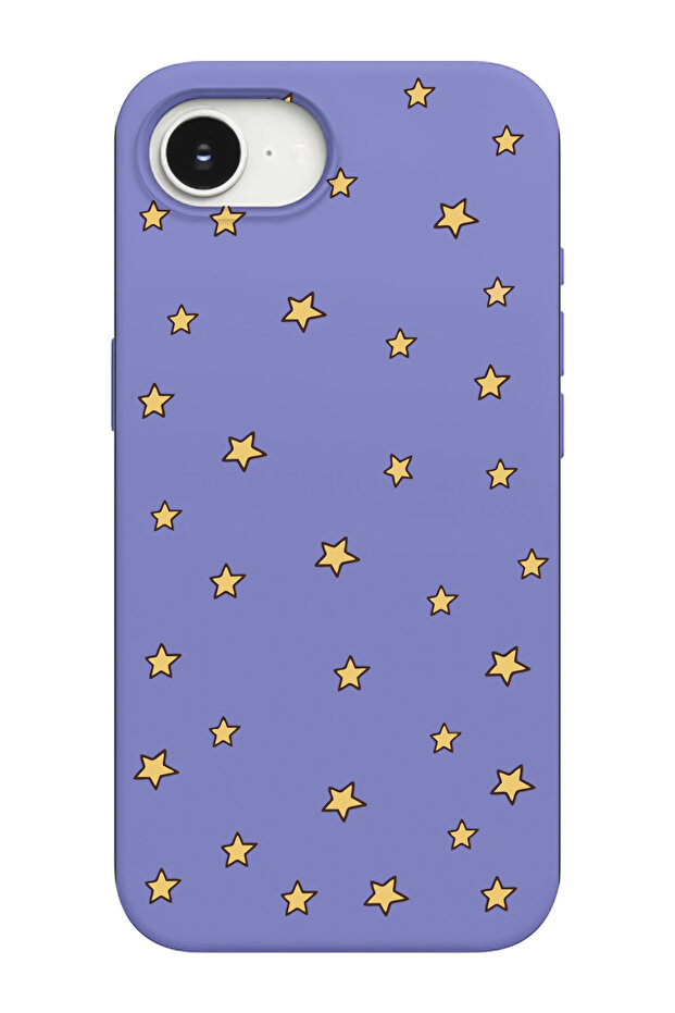 غطاء هاتف متوافق مع آيفون 16E بنمط النجوم من الداخل مصنوع من الجلد المدبوغ - 1