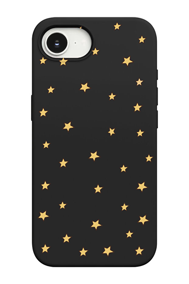 غطاء هاتف متوافق مع آيفون 16E بنمط النجوم من الداخل مصنوع من الجلد المدبوغ - 1