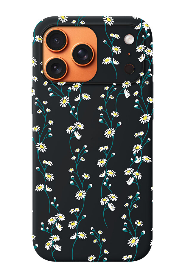 حافظة هاتف متوافقة مع iPhone 17 Pro مصنوعة من جلد الغزال من الداخل ومرصعة بنمط ديزي كونفليكس - 1