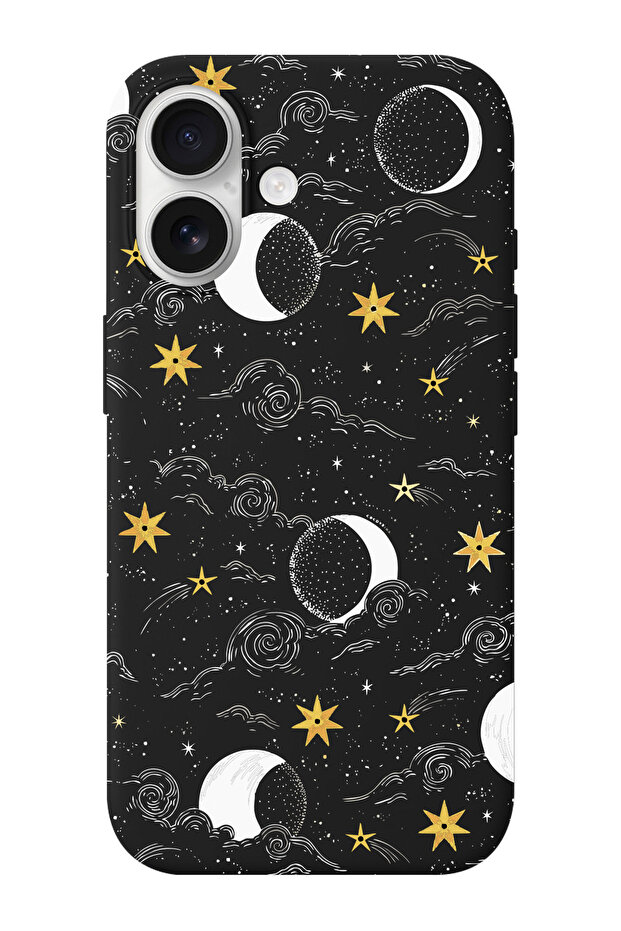 حافظة هاتف آيفون 17 بنمط جالاكسي من الجلد المدبوغ من الداخل - 1