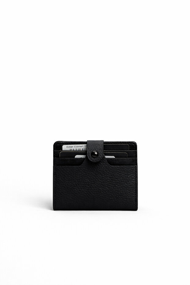 Genuine Leather Men's Wallet Black 1505