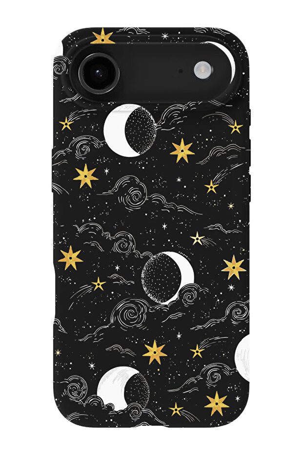 حافظة هاتف متوافقة مع iPhone 17Air مصنوعة من الجلد السويدي من الداخل ومرسومة بنمط جالاكسي - 1