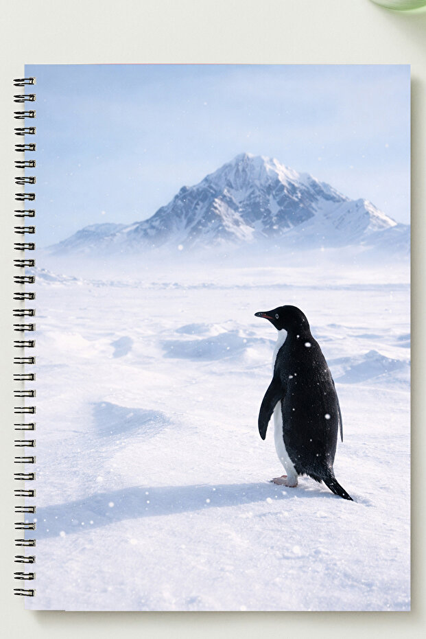 دفتر ملاحظات PENGUEN A5 بغلاف معدني حلزوني غير مسطر من الورق المقوى