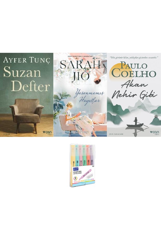 Suzan Defter + Yaşanmamış Hayatlar + Akan Nehir Gibi 3 Book Set (Pen Set Hd)