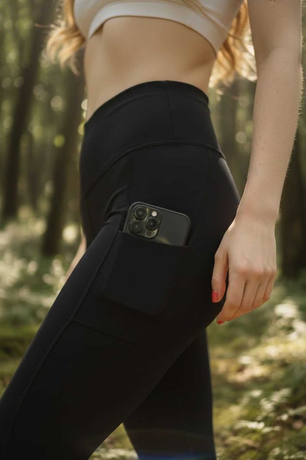 High Waist Tummy Control Sports Leggings Daily Use Flexible Fabric Comfortable Fit