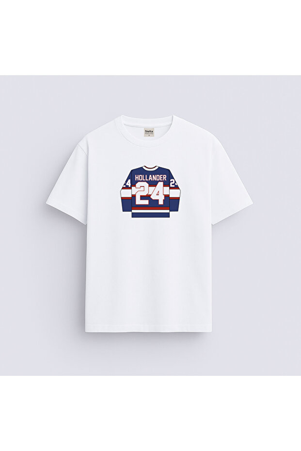 Hollander 24 Heated Rivalry Printed Crew Neck White T-Shirt T-Shirt
