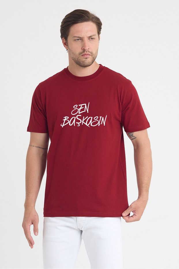 Men's Crew Neck "You Are Someone Else" Printed 100% Cotton Short Sleeve T-Shirt