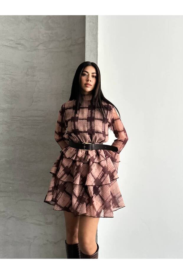 Etekli Mini Elbise - 2