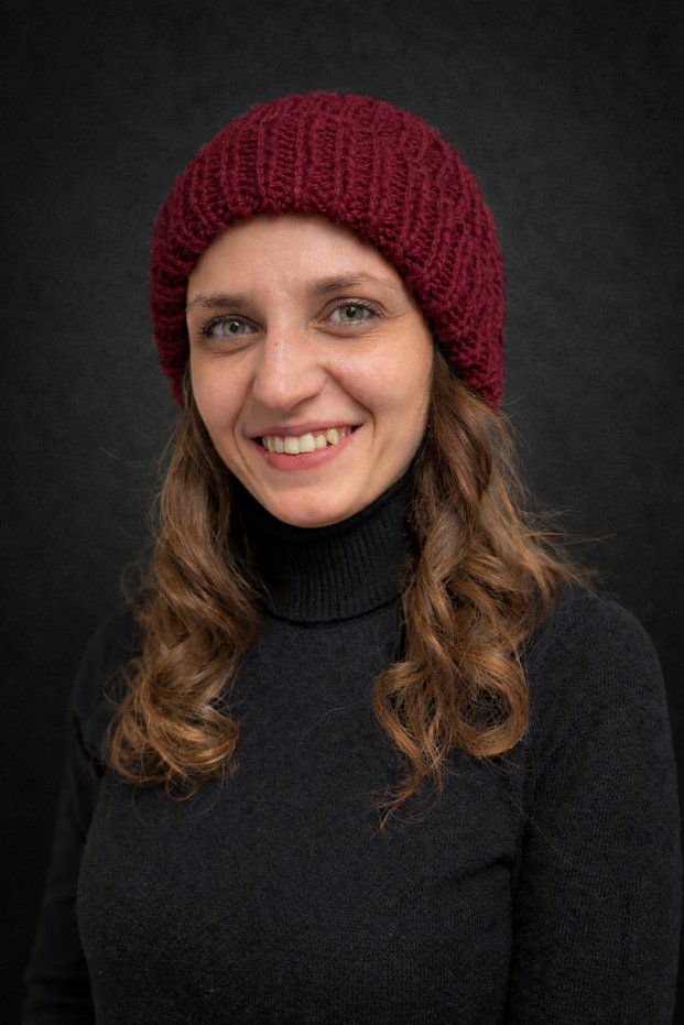 Hand knitted beret