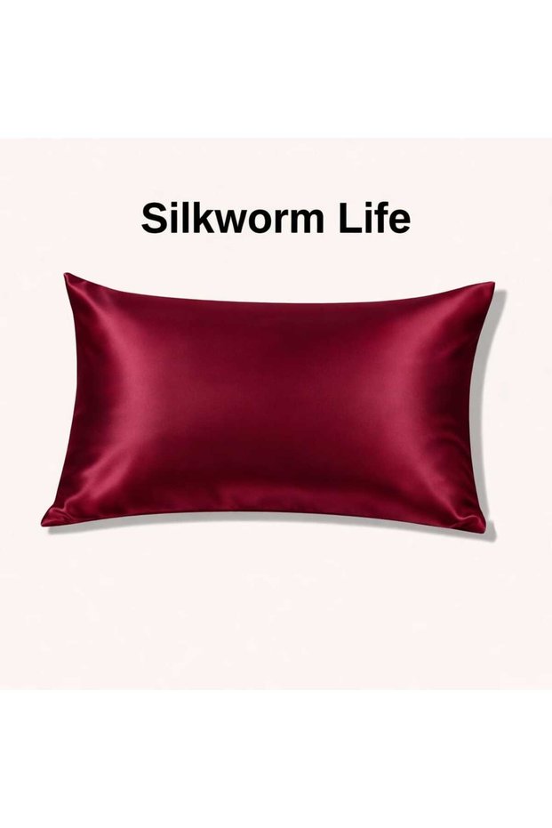 100% Pure Silk Pillowcase 1 Piece (50 X 70) Bordo Color