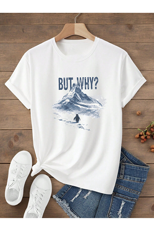 But Why Penguin Printed Premium Unisex Tshirt for Adults