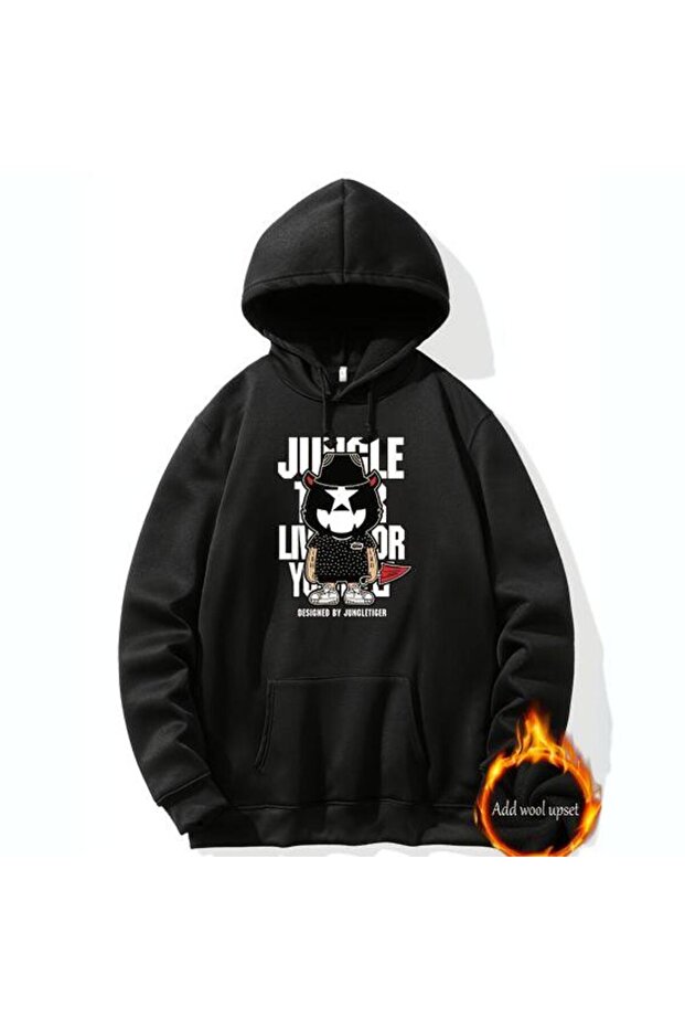 Unisex Black Oversize 3 Thread Raster Sweatshirt - Premium Quality High Resolution Printed