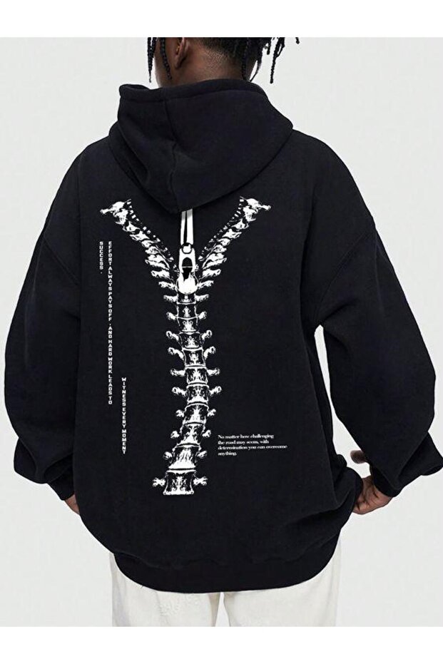 Unisex Black Oversize 3 Thread Raster Sweatshirt - Premium Quality High Resolution Printed